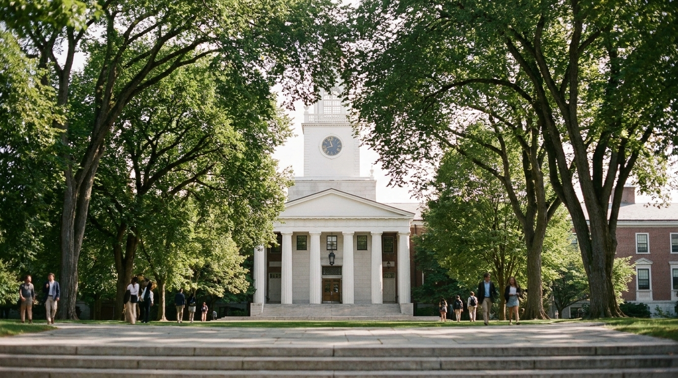 Boarding school campus path representing selective school admissions planning