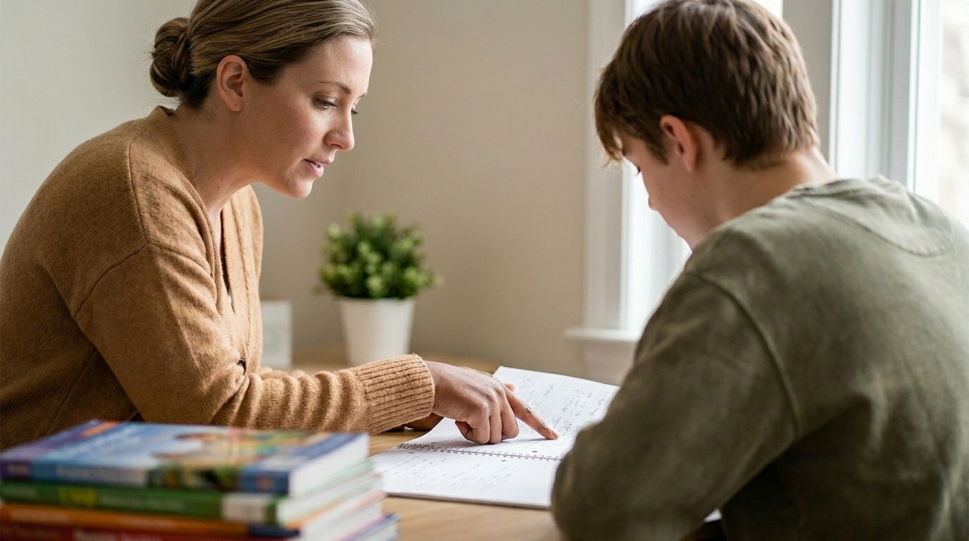 A learning specialist working one-on-one with a student