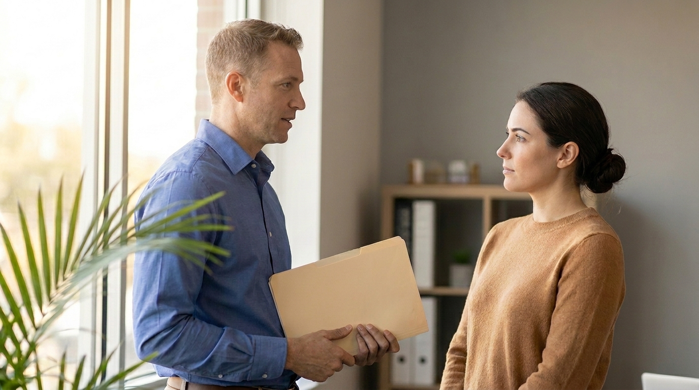 Two educational consultants in conversation