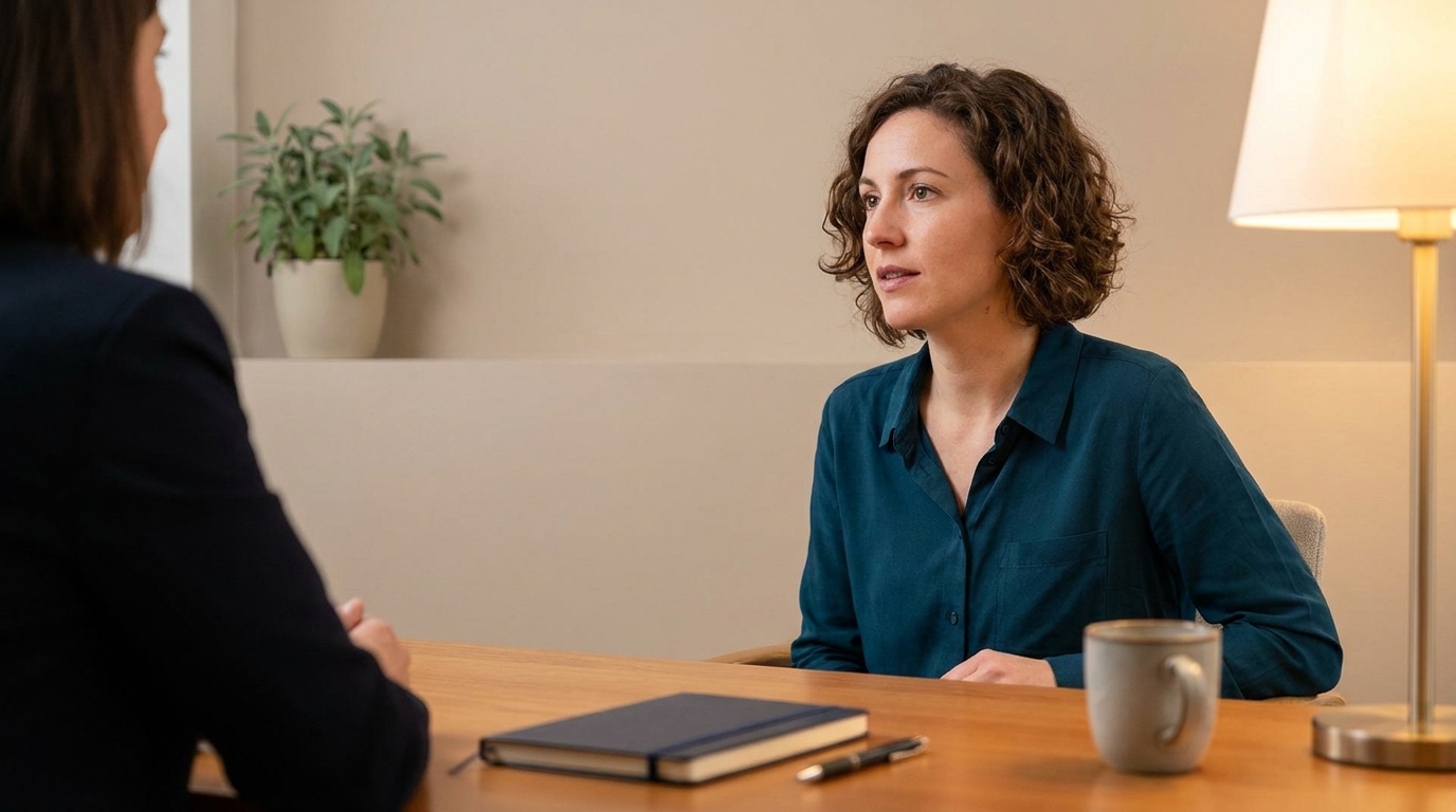A higher education consultant meeting with a client